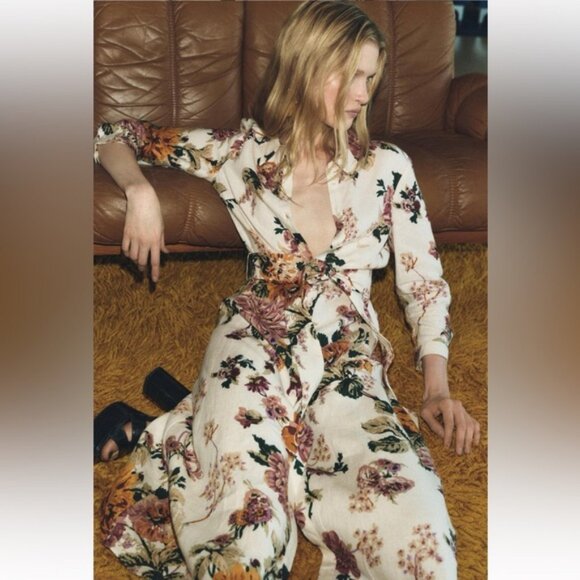 ZARA 100% LINEN SHIRTDRESS ZW COLLECTION - Picture 2 of 9